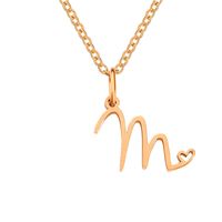 Simple Style Letter Stainless Steel Titanium Steel Plating Pendant Necklace sku image 43