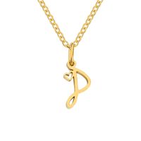 Simple Style Letter Stainless Steel Titanium Steel Plating Pendant Necklace sku image 77