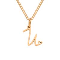 Simple Style Letter Stainless Steel Titanium Steel Plating Pendant Necklace sku image 46