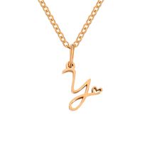Simple Style Letter Stainless Steel Titanium Steel Plating Pendant Necklace sku image 55