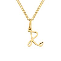 Simple Style Letter Stainless Steel Titanium Steel Plating Pendant Necklace sku image 30