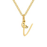 Simple Style Letter Stainless Steel Titanium Steel Plating Pendant Necklace sku image 78