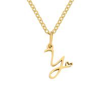 Simple Style Letter Stainless Steel Titanium Steel Plating Pendant Necklace sku image 65