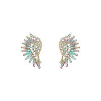 1 Pair Sweet Wings Inlay Alloy Artificial Gemstones Ear Studs sku image 1