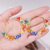 New  Hot Selling Boho Colorful Geometric Miyuki Earrings Wholesale Big Circle Women's Earrings main image 3