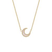 Super Fairy Zircon Moon Necklace ~ Ins Special-interest Design Super Flash High-grade Light Luxury Clavicle Chain 2023 New Fashion Women main image 5