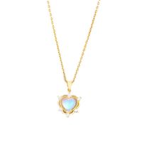 Beautiful Temperament Aurora Love Necklace Korean Style Light Luxury Colorful Crystal Stainless Steel Clavicle Chain Live Broadcast Popular Ornament main image 4