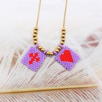 Sweet Heart Shape Alloy Glass Plating Women's Pendant Necklace sku image 6