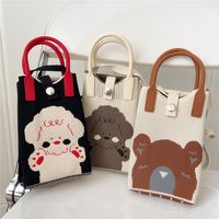 Women's Mini All Seasons Knit Animal Heart Shape Elegant Basic Bucket Buckle Shoulder Bag Handbag main image 5