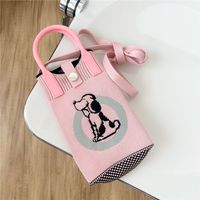 Women's Mini All Seasons Knit Animal Heart Shape Elegant Basic Bucket Buckle Shoulder Bag Handbag sku image 6