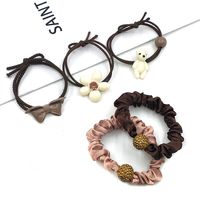 Korean Coffee Color New Large Intestine Ring Hair Band Women's Simple Ins Temperament Tie-up Hair Head Rope Ponytail Rubber Band Hair Accessories main image 1