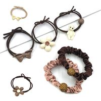 Korean Coffee Color New Large Intestine Ring Hair Band Women's Simple Ins Temperament Tie-up Hair Head Rope Ponytail Rubber Band Hair Accessories sku image 6