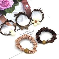 Korean Coffee Color New Large Intestine Ring Hair Band Women's Simple Ins Temperament Tie-up Hair Head Rope Ponytail Rubber Band Hair Accessories main image 3