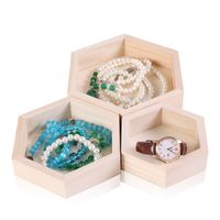 Simple Style Artistic Hexagon Solid Wood Jewelry Rack main image 4