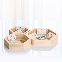 Simple Style Artistic Hexagon Solid Wood Jewelry Rack main image 2