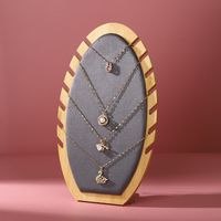 Modern Style Artistic Geometric Solid Wood Jewelry Rack sku image 2