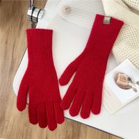 Women's Preppy Style Simple Style Solid Color Gloves 1 Set sku image 1