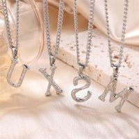 Stainless Steel Artistic Simple Style Sweet Plating Letter Pendant Necklace main image 4