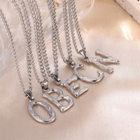 Stainless Steel Artistic Simple Style Sweet Plating Letter Pendant Necklace main image 3
