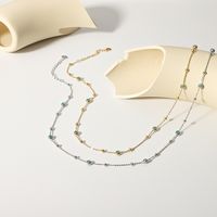 Stainless Steel 18K Gold Plated Vintage Style Plating Eye Acrylic Glass Bead Necklace main image 5