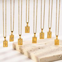304 Stainless Steel Sweet Polishing Plating Inlay Letter Diamond Necklace main image 3