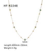 Stainless Steel 18K Gold Plated Vintage Style Plating Eye Acrylic Glass Bead Necklace sku image 2