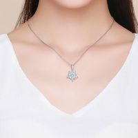 Casual Snowflake Sterling Silver Inlay Zircon Jewelry Accessories main image 5