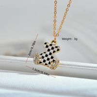 Simple Style Checkered Alloy Bear Plating Women's Pendant Necklace main image 5