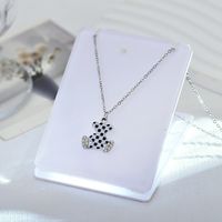 Simple Style Checkered Alloy Bear Plating Women's Pendant Necklace main image 4