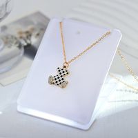Simple Style Checkered Alloy Bear Plating Women's Pendant Necklace main image 2