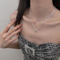 Sweet Round Sterling Silver Zircon Pendant Necklace In Bulk sku image 1