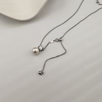 Lady Pearl Sterling Silver Zircon Pendant Necklace In Bulk main image 4