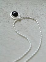 Simple Style Round Sterling Silver Agate Pendant Necklace In Bulk main image 1