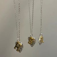 Einfacher Stil Brief Herzform Sterling Silber Vergoldet Halskette Mit Anhänger In Masse main image 3