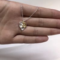 Simple Style Letter Heart Shape Sterling Silver Gold Plated Pendant Necklace In Bulk sku image 4