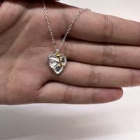 Simple Style Letter Heart Shape Sterling Silver Gold Plated Pendant Necklace In Bulk sku image 9