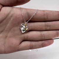 Einfacher Stil Brief Herzform Sterling Silber Vergoldet Halskette Mit Anhänger In Masse sku image 12