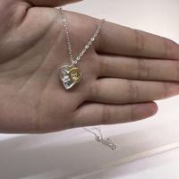 Simple Style Letter Heart Shape Sterling Silver Gold Plated Pendant Necklace In Bulk sku image 15