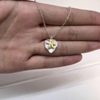 Simple Style Letter Heart Shape Sterling Silver Gold Plated Pendant Necklace In Bulk sku image 18