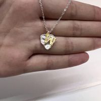 Simple Style Letter Heart Shape Sterling Silver Gold Plated Pendant Necklace In Bulk sku image 23
