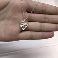 Simple Style Letter Heart Shape Sterling Silver Gold Plated Pendant Necklace In Bulk sku image 25