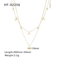 Stainless Steel Modern Style Simple Style Plating Inlay Star Moon Layered Necklaces sku image 1