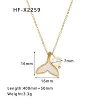 Stainless Steel Vacation Modern Style Simple Style Plating Inlay Fish Tail Artificial Pearls Shell Pendant Necklace sku image 1