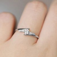 Classic Style Square Star Heart Shape Copper Open Ring Plating Zircon Copper Rings 1 Piece sku image 4