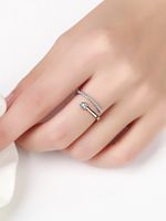 Classic Style Square Star Heart Shape Copper Open Ring Plating Zircon Copper Rings 1 Piece sku image 8