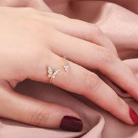 Classic Style Square Star Heart Shape Copper Open Ring Plating Zircon Copper Rings 1 Piece sku image 7