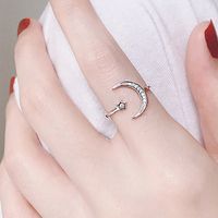 Classic Style Square Star Heart Shape Copper Open Ring Plating Zircon Copper Rings 1 Piece sku image 6