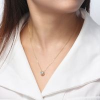 Modern Style Simple Style Classic Style Round Sterling Silver 14k Gold Plated Rose Gold Plated White Gold Plated Zircon Pendant Necklace In Bulk main image 2