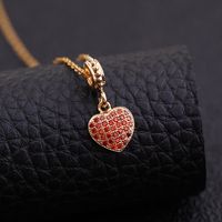 Europe And America Cross Border Love Pendant Necklace Micro-inlaid Color Zircon Clavicle Chain Geometric Girl Pendant Heart-shaped Necklace sku image 4