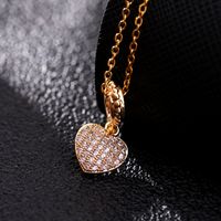 Europe And America Cross Border Love Pendant Necklace Micro-inlaid Color Zircon Clavicle Chain Geometric Girl Pendant Heart-shaped Necklace sku image 6